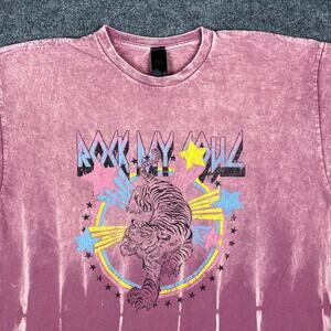 Sweet Claire‎ T-Shirt Mens Size S/M Pink Tiger Graphic Tee Rock My Soul Retro